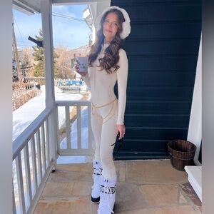 White/Ivory Ski Snow Baselayer Jumpsuit